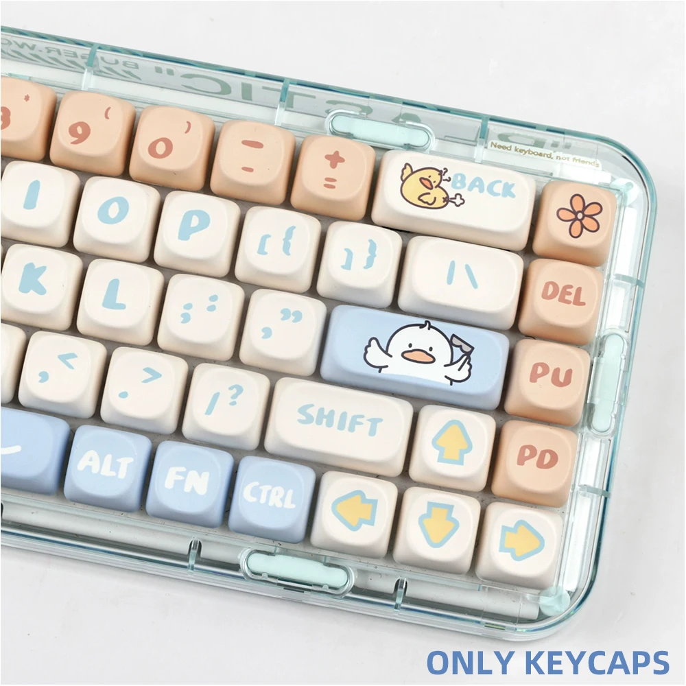 139 Keys Boring Duck Theme MOA Profile Keycaps PBT Thermal Dye Sublimation Customized Key Caps for Mechanical Keyboard MX Switch