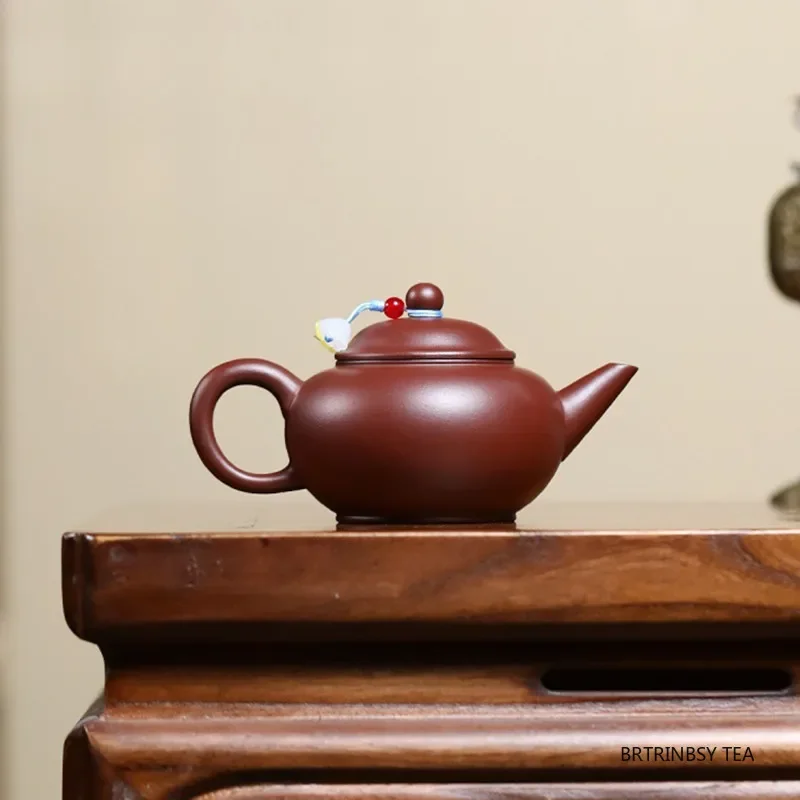 130ml Chinese Handmade Yixing Purple Clay Teapot Beauty Tea Infuser Kettle Tradition Household Zisha Tea Pot Tea Set Teaware