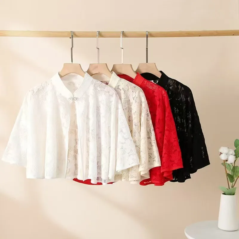 

Летняя тонкая короткая накидка-шаль, весенне-летняя юбка-комбинация, куртка на пуговицах, модная дышащая верхняя одежда для женщин, накидка-кейп