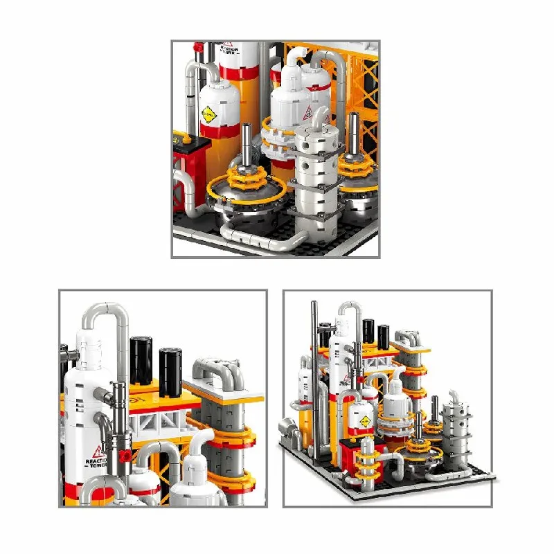 666PCS Petroleum Techniek Bouwstenen Stad Modulair Gebouw Assemblagemodel Bouwstenen Speelgoed Jongens Kerstcadeau