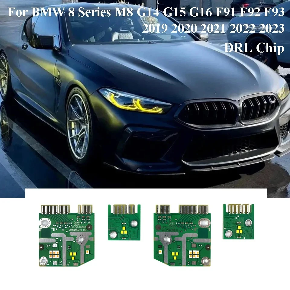 

Платы DRL Angel Eyes для BMW M8 840i M850i 8 серии G14 G15 G16 2019-2023 гг. Желтые светодиодные фары Модули дневных ходовых огней