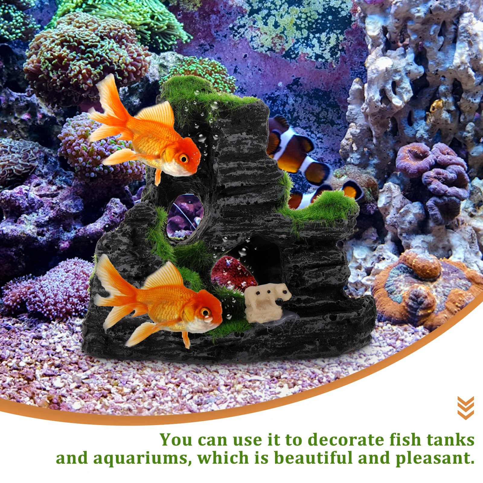 

Elegant Resin Rockery Decor Aquarium Fish Tank Cave Accessories Exquisite Craft Safe Durable Creative Decoration