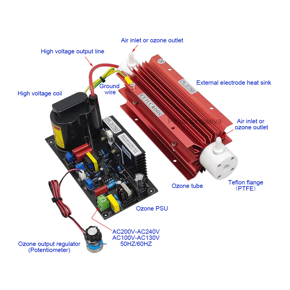 Pinus longaeva 7G 8G/H 8grams adjustable ozone generator Kit medical industrial water treatment ozonizers therapy equipment