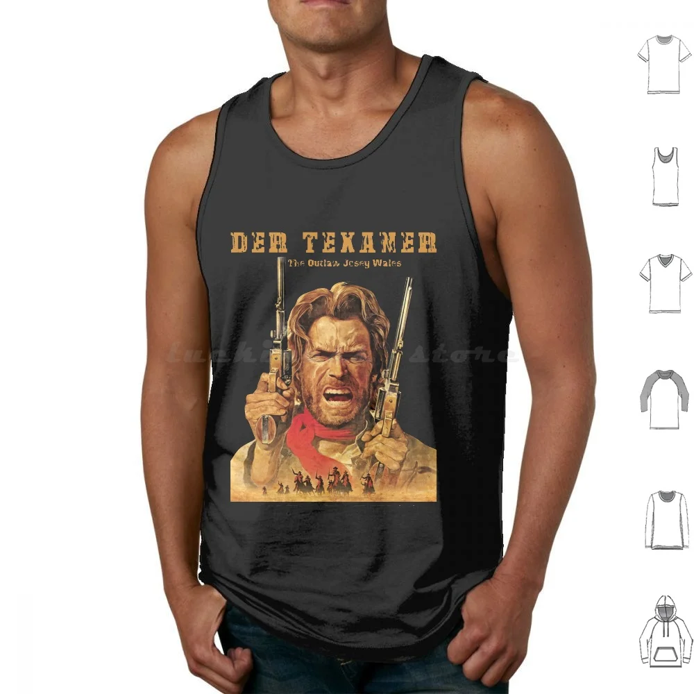 Der Texaner Clint Eastwood Outlaw Jesey Wales Tank Tops Print Cotton Josey Wales Josey Granny Boot El Fuera De La Ley