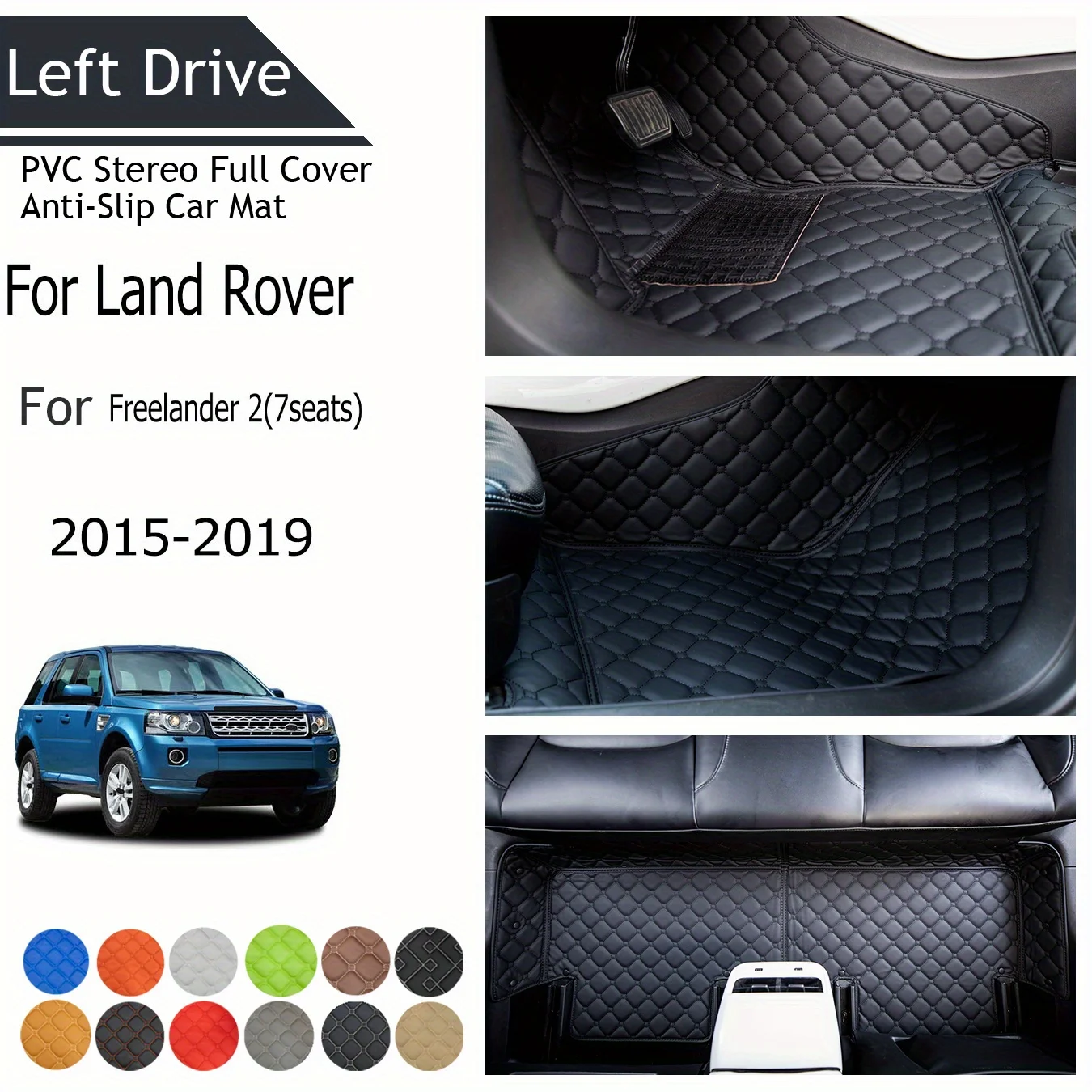 

【LHD】For Land Rover For Freelander 2(7seats ) 2015-2019 Three Layer PVC Stereo Full Cover Anti-Slip Car Mat Car Floor Mats