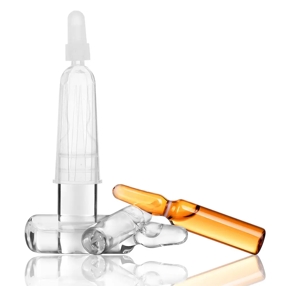10Pcs Transparent Ampule Bottle Hand Protector Dropper Cap Flexible Neck for Precise Liquid Dispensing Glue Applicator Portable