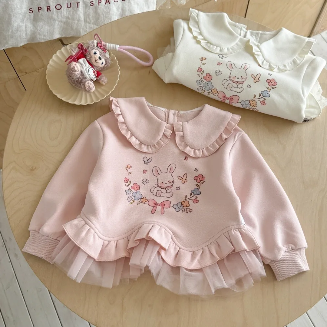 

Children's Long Sleeved Hoodie 2025 Autumn New Fashionable Girl Baby Cartoon Cute T-shirt