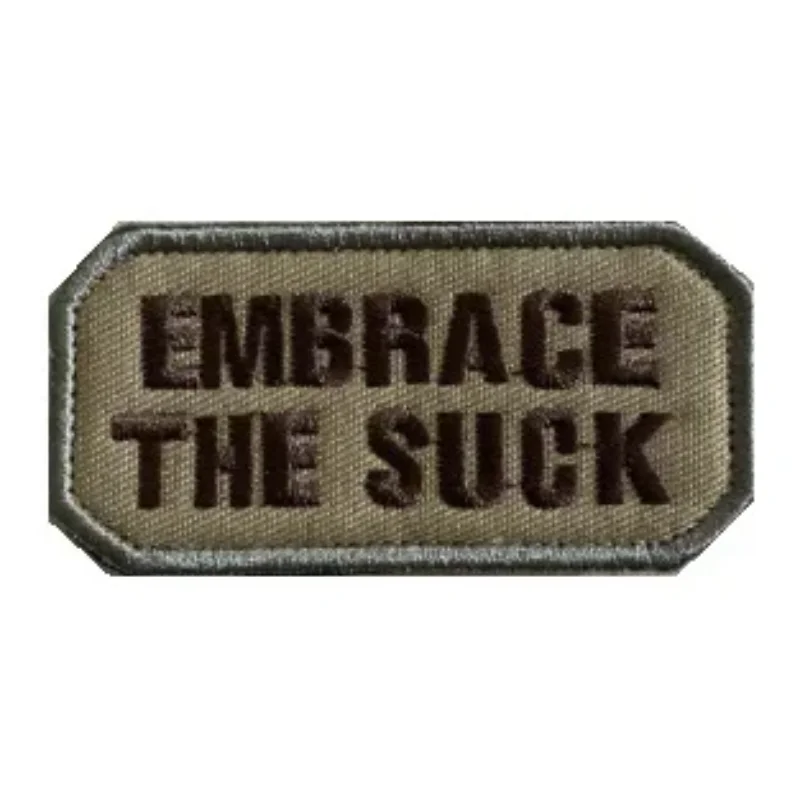 Embrace The Suck Embroidery Letters Patch Personalized Slogan Hook&loop Badge Live Free or Die Hard Camo Emblem for Uniforms DIY