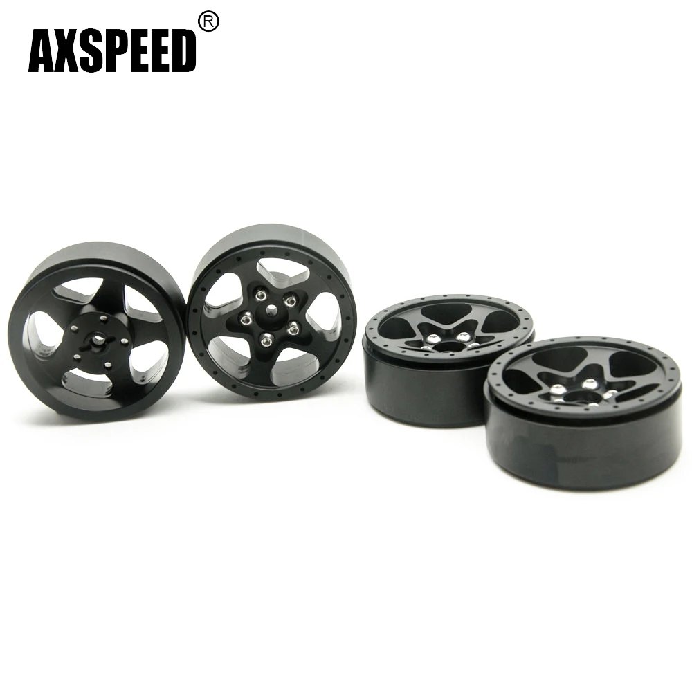 

AXSPEED 4Pcs Metal Alloy 1.9 inch Beadlock Wheel Rims Hubs for Axial SCX10 CC01 D90 D110 1/10 RC Crawler Car Truck Model Parts