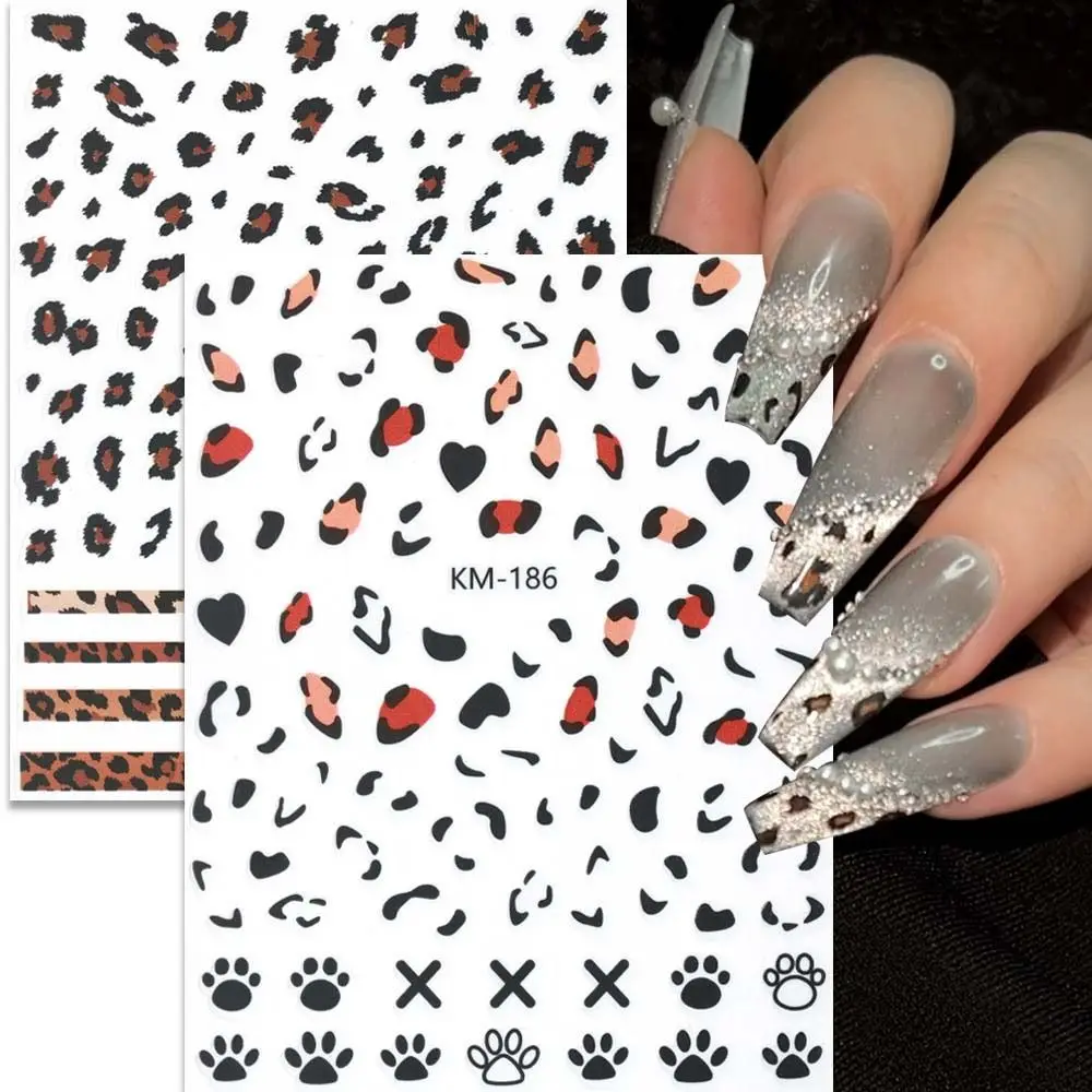 Women Leopard Print Ins Style Bear Paw Leopard Nail Stickers Nail Decorations Manicure Accessories Nail Decals