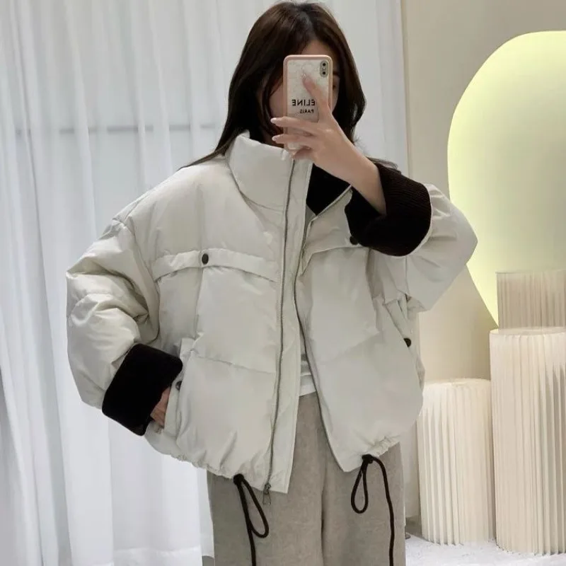 女性用 冬 トップス ジャケット コットン コート スタンドカラー カラフル 暖かい 厚みのある ヴィンテージ シンプル レジャー デザイン ニッチ 多用途