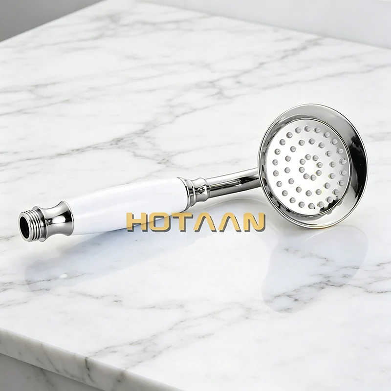 Ducha de mano cromada de cobre sólido, cabezal de ducha de mano de lujo con YT-5191-C de cerámica, venta al por menor y al por mayor