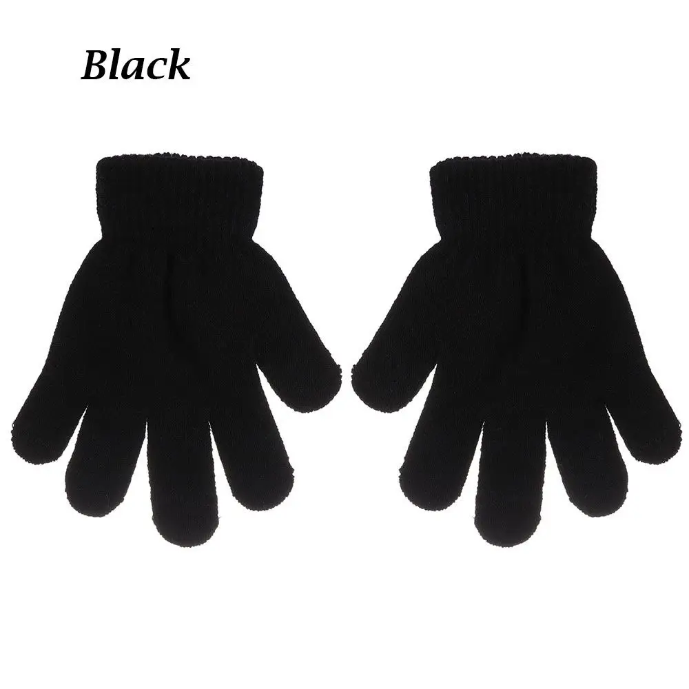 Candy Color Boy Girl Warm Children Stretch Glove Knitted