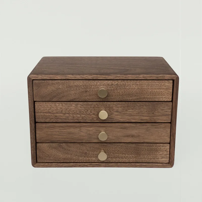 

Black walnut jewelry storage box, fine Japanese hand jewelry, gift, solid wood jewelry box, multi-layer jewelry box.