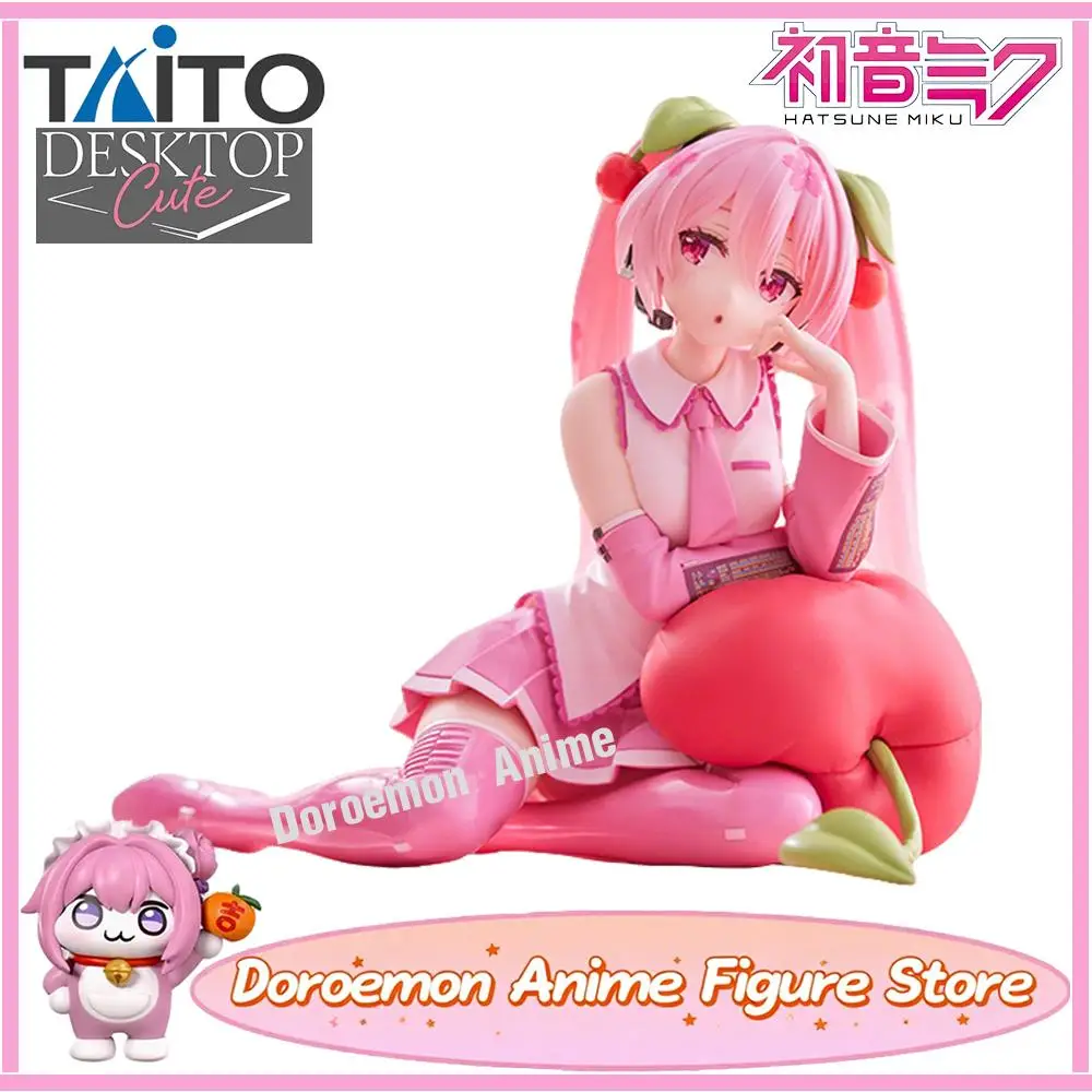 

В наличии оригинальная настольная подушка Taito Cute Hatsune Miku Sakura Cherry Ver. Коллекционные призовые фигурки Kawaii Miku, модель игрушки