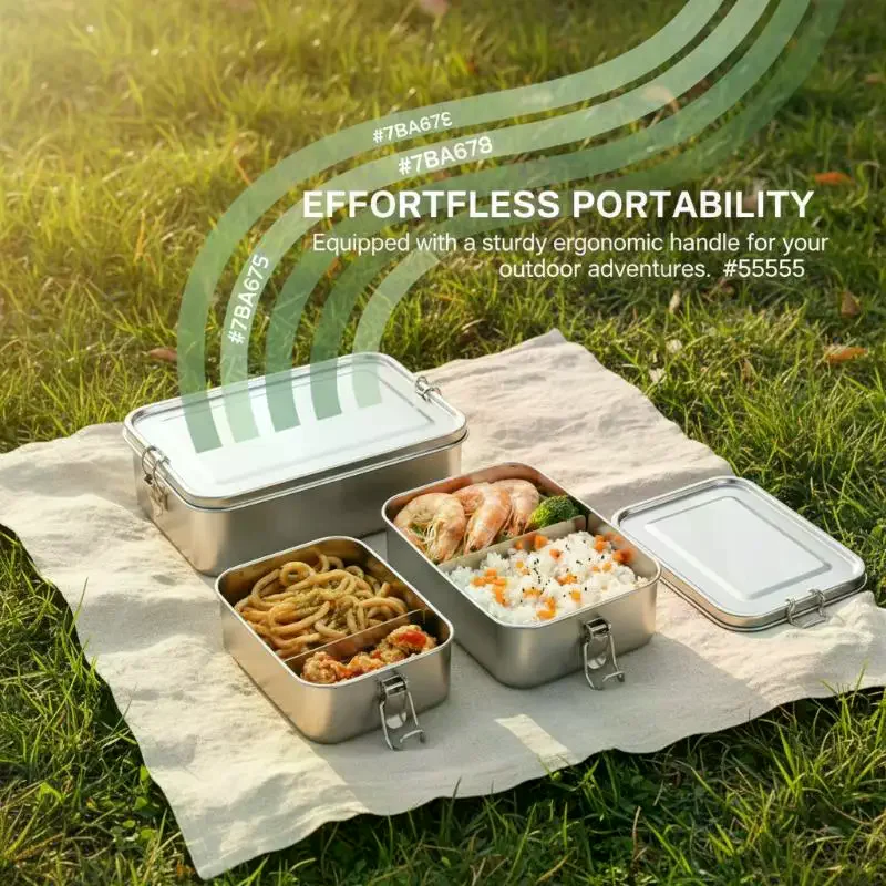 Heavy Duty  Bento Box Large Capacity Lunch Storage Square Design Leakproof With Lid for Work School Picnic