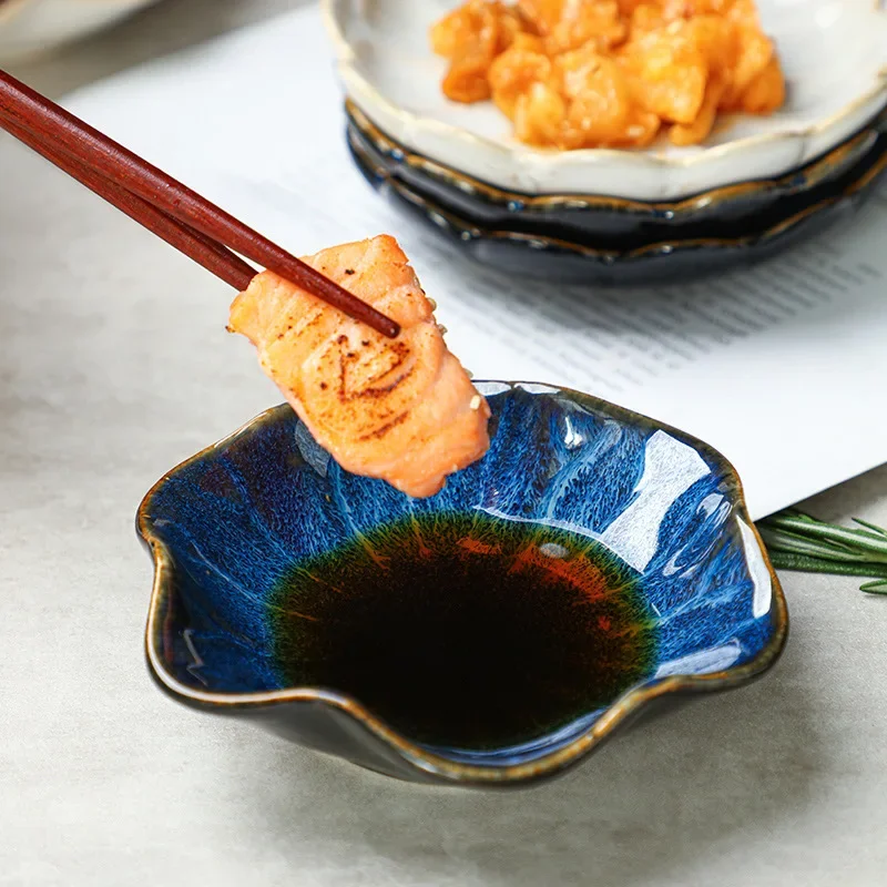 Ceramic Lotus Leaf Jewelry Tray & Key Decoration Ornament, Sauce Dish for Barbecue Dip, Sashimi & Sushi - Versatile Home Decor view 3