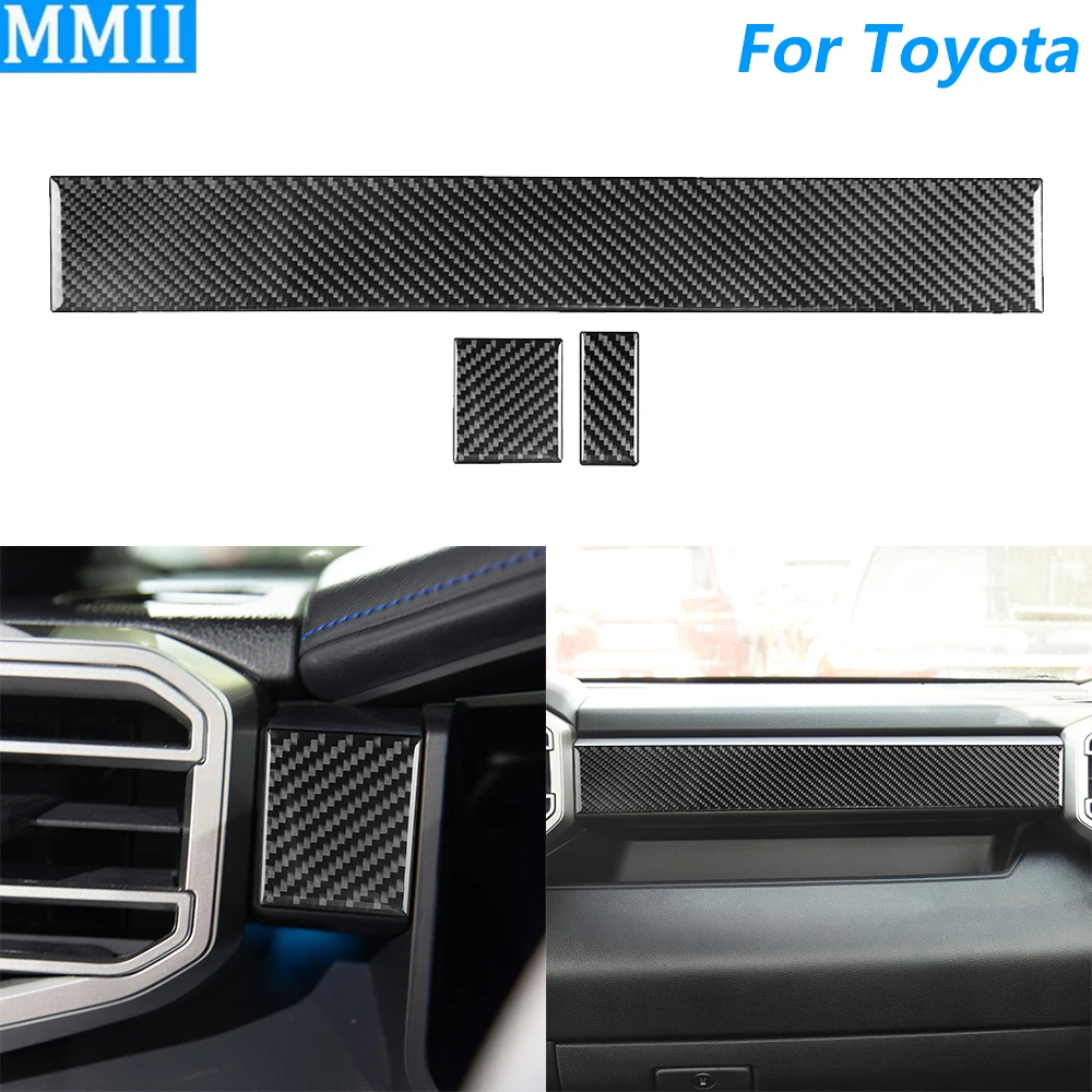 For Toyota Tundra Sequoia 2022-2025 Carbon Fiber Co-pilot Dashboard Instrument Panel Cover Trim Car Accessories Interior Sticker