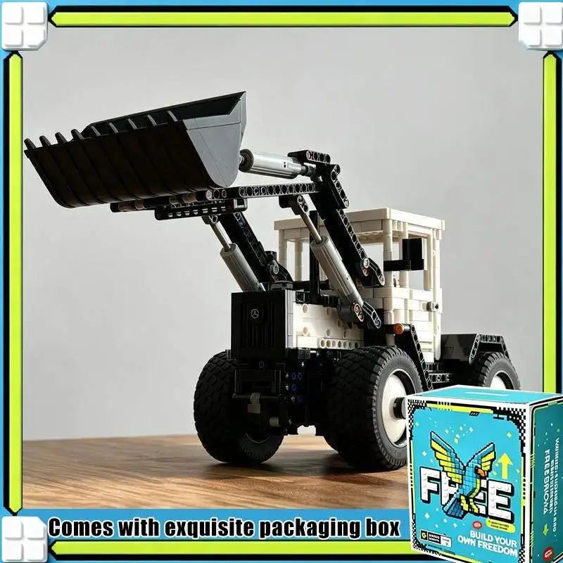1287PCS RC Front Loader Farm Tractor Model Custom Building Blocks DIY Creative Assembly Puzzle Toy Holiday Collection Display