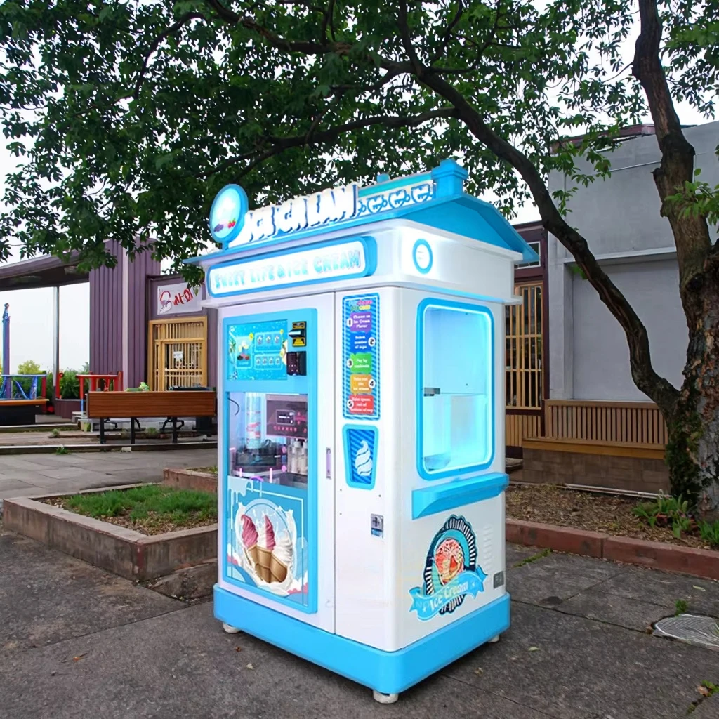Fully Automatic Coin-Operated Ice Cream Vending Machine Smart Self-Service Intellect Touch Screen Business Bespoke Metal Robot