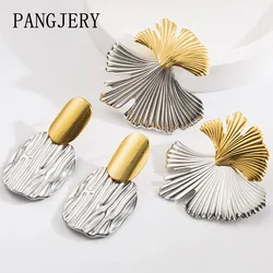 PANGJERY 316L Stainless Steel Ginkgo Biloba Stud Earrings For Women Creative Simple Exaggerated Temperament Party Jewelry Gifts