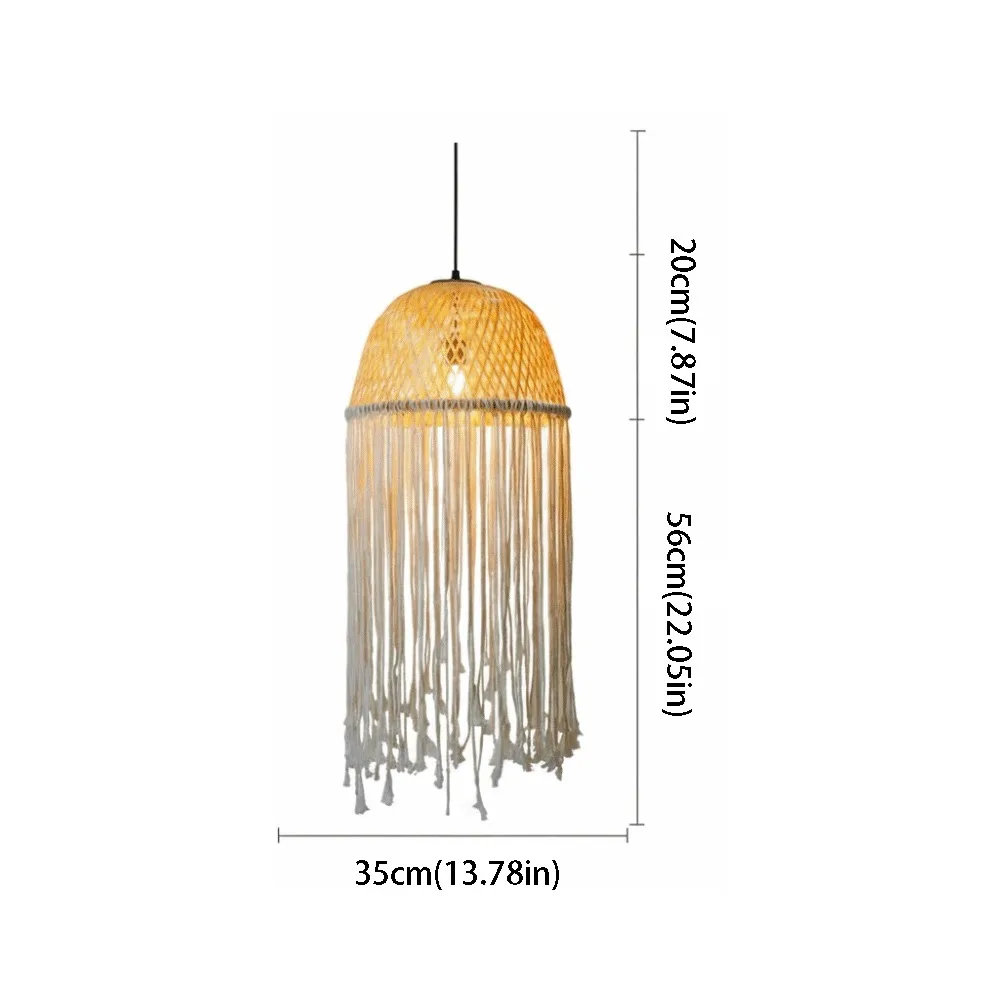 

Handmade Waterproof Rope Lantern Jellyfish Design Vintage Style Pendant Lamp Bamboo Woven Outdoor Lantern Coffee Shop