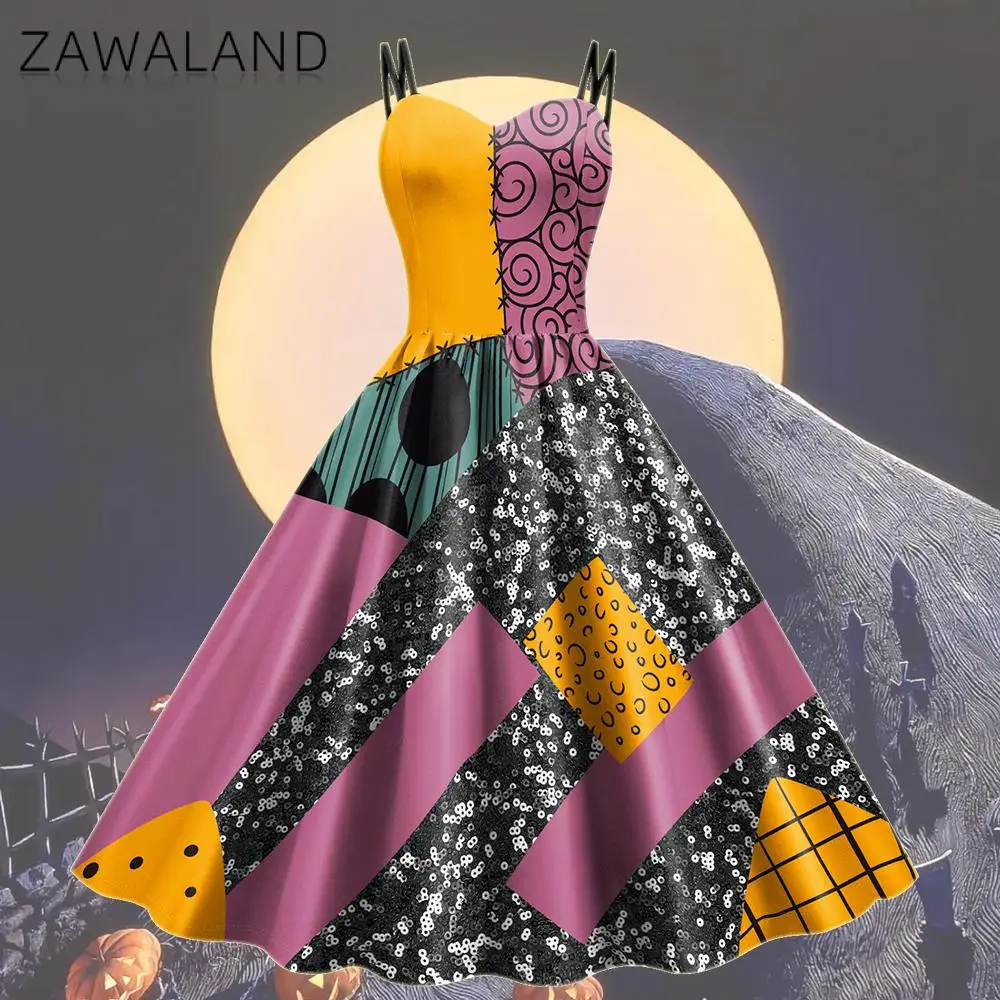 Albtraum vor Weihnachten Sally Kostüme Frauen Kleid Karneval Party Geist Zombie Kleidung Halloween Cosplay Sally Kostüm