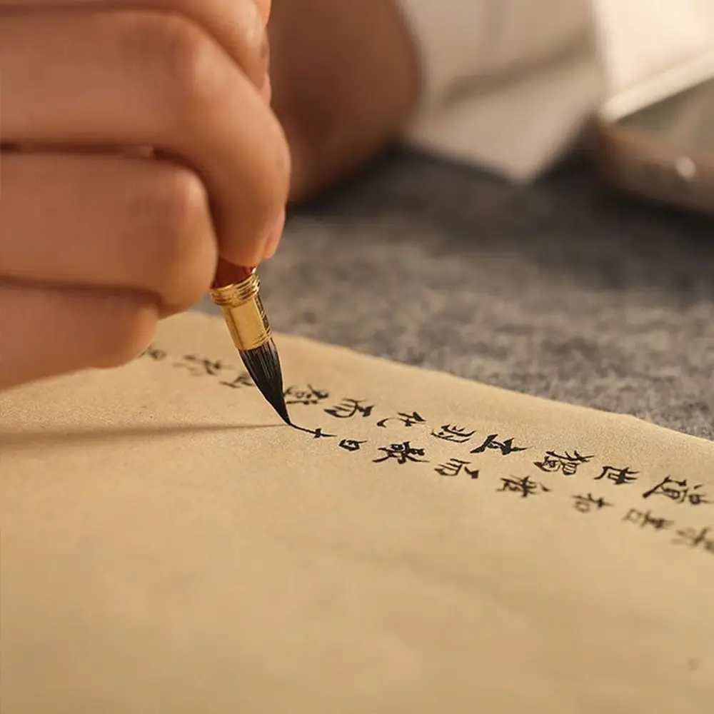 Pincel de caligrafía, pincel de pintura artística, pinceles chinos, pincel de escritura para pintura al óleo, mango de madera crujiente