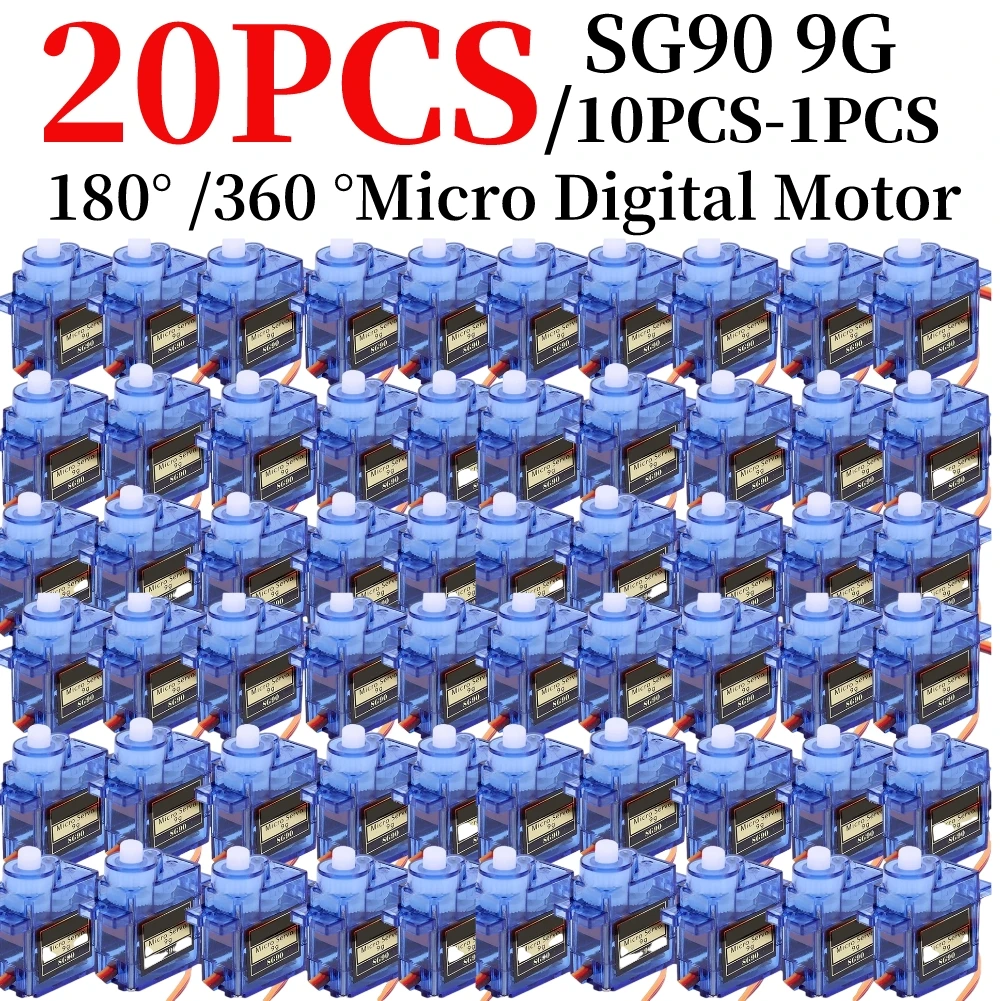 SG90 9G Micro Digital Servo Motor 180/360 Degrees Miniature Servo Motor for RC Helicopter Aircraft Airplane