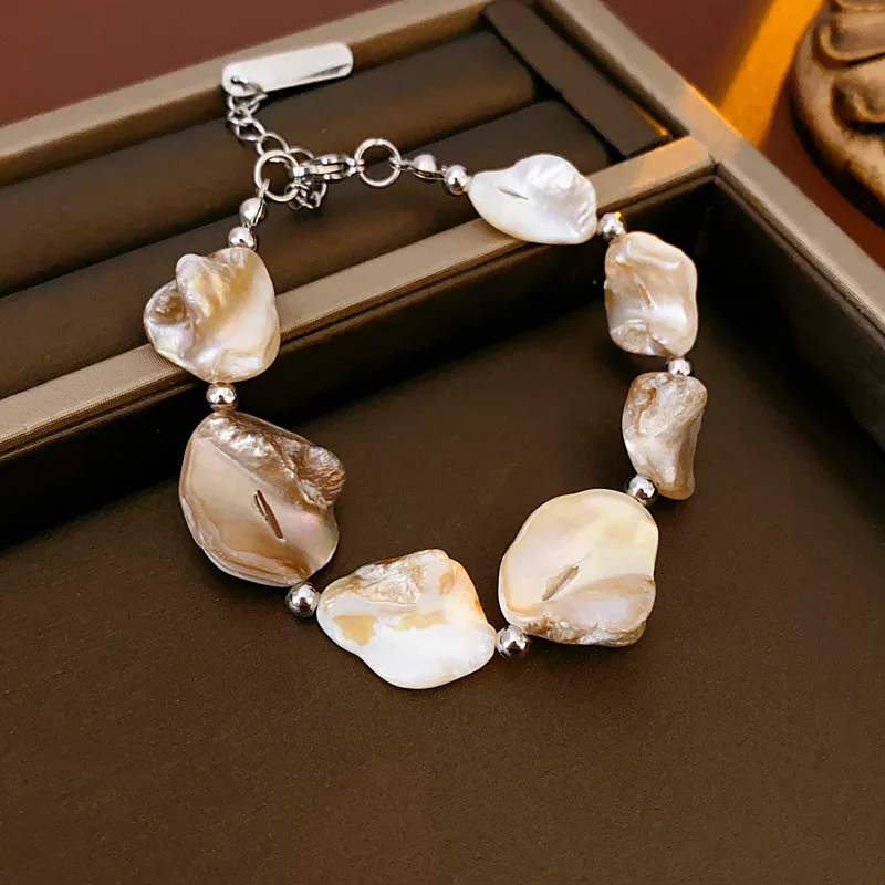 Summer Ocean Series Baroque Shell String Bracelets Women's Fashion Boho Geometric Irregular Bracelets Vintage Wristband Jewelry