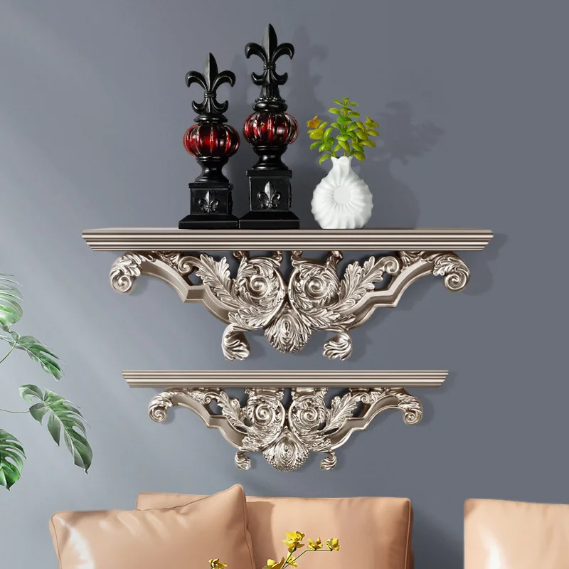 European three-dimensional wall wall decoration shelf living room study TV background wall decoration baffle storage ledge table
