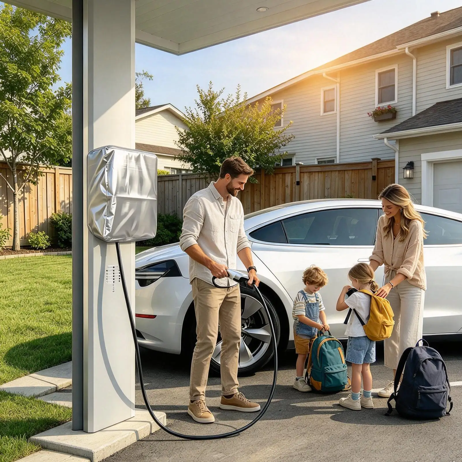Ev Charger Cover Waterproof Dustproof Protector With Drawstring Outdoor Ev Charger Enclosure For Home Garage Outdoor Driveway