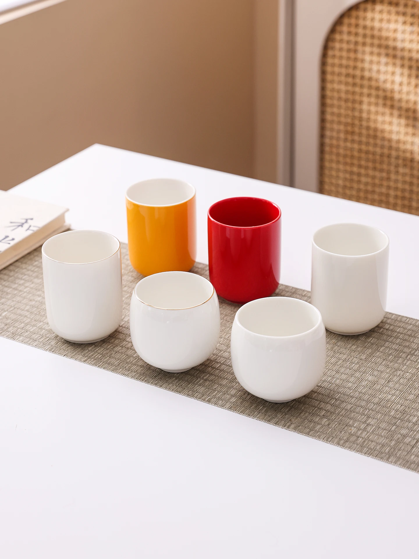Taza de Cerámica Estilo Chino de Dos y Tres Onzas para Cerveza, Vino de Arroz, Enjuague Bucal y Agua Caliente, Jarra Grande p...