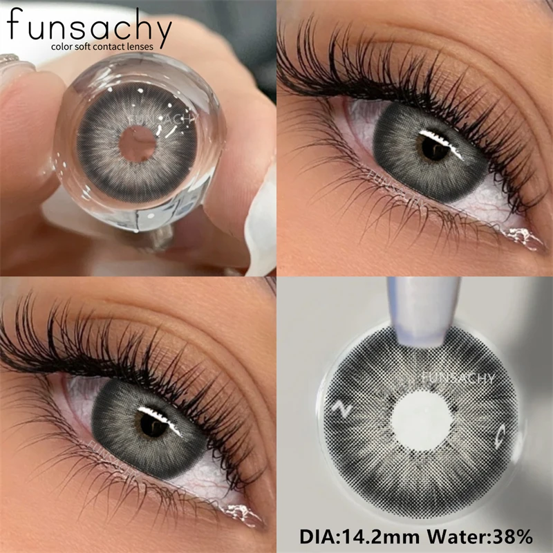 FUNSACHY 1Pair METATRON Series Fashion Makeup Beauty Contacts Lenses Soft Yearly Green Contacts Eyes Color Lenses Colored lenses
