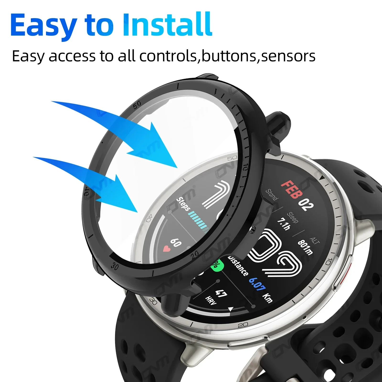 Cubierta protectora de pantalla de cobertura completa de vidrio templado para Amazfit Active 2 SmartWatch Active2, accesorios de cubierta protectora de parachoques