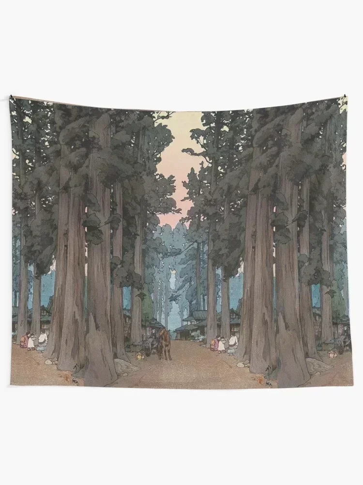 Avenue of Sugi trees - Yoshida Hiroshi Tapestry Decor Home Decorative Wall Mural Wall Mural Tapestry