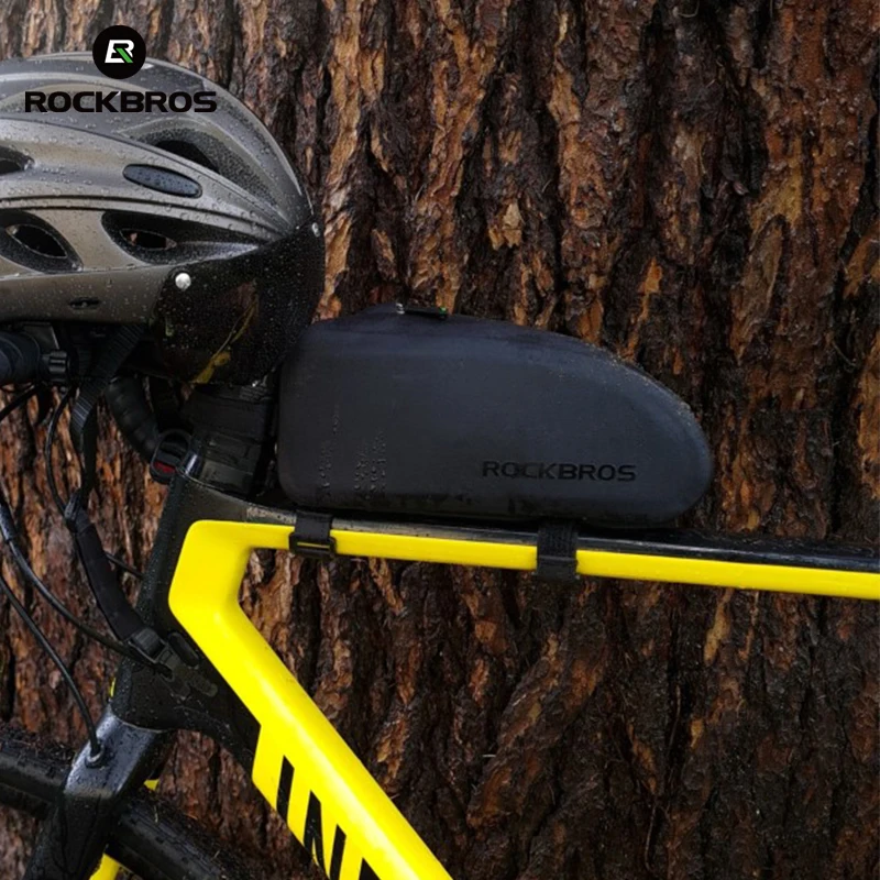 ROCKBROS Bicycle Bag Waterproof Cycling Top Front Tube Frame Bag Large Capacity MTB Road Bicycle Pannier Black Bike Accessories