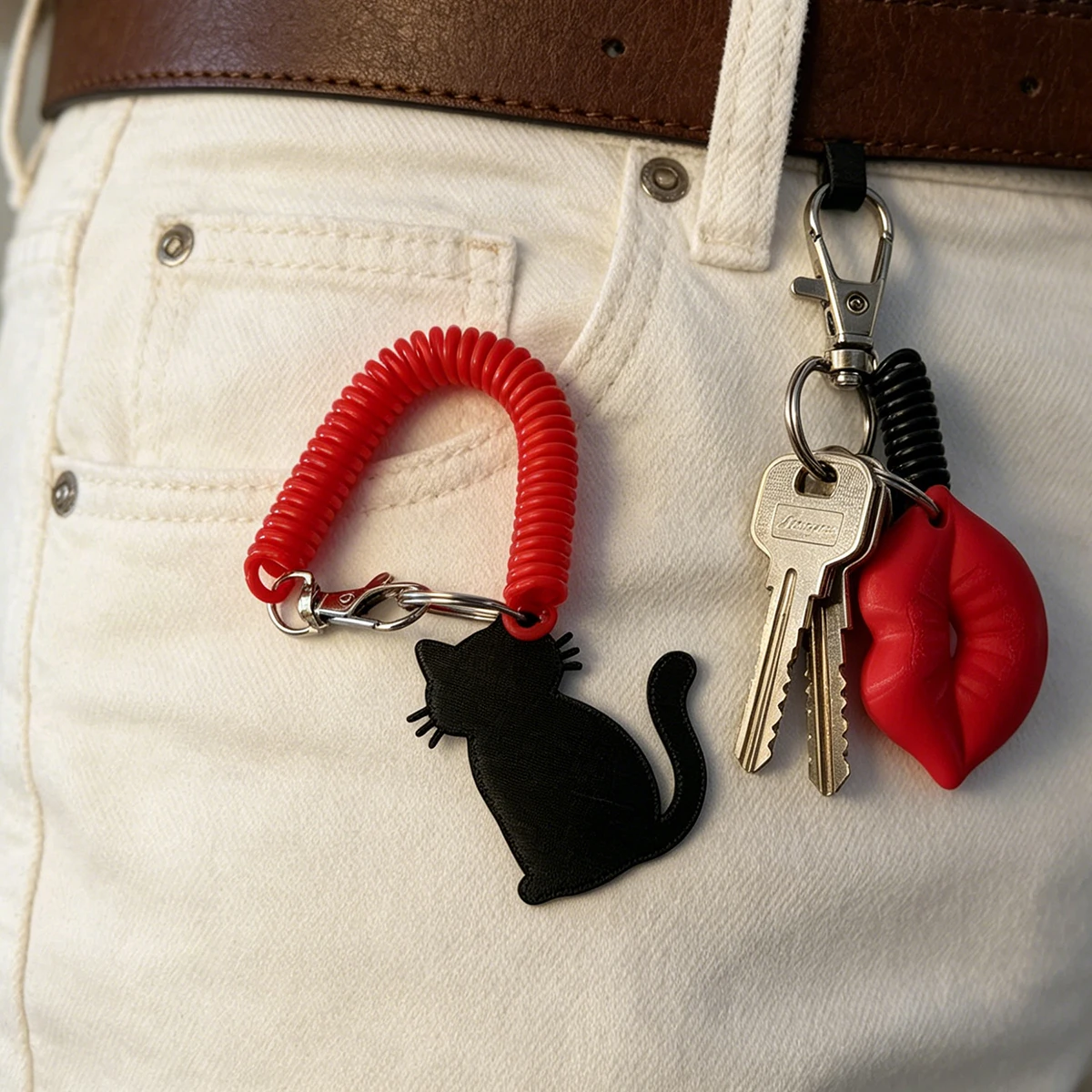 4Pcs Keychain Set, Anti-Lost Plastic Retractable Keychain Lanyard Backpack Clip Accessories, Pet Pendant, Travel Essentials, DIY Phone Strap Keychain Pendant Wristband, a Beautiful Gift for Friends and Loved Ones