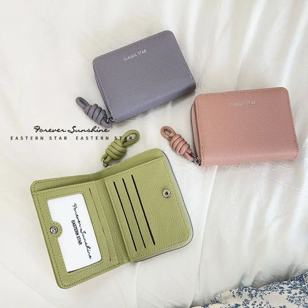 

Fashion Folding Short Women Wallets Multi-card Slot Waterproof Women Card Bag Solid Color PU Leather PU Coin Purse Travel