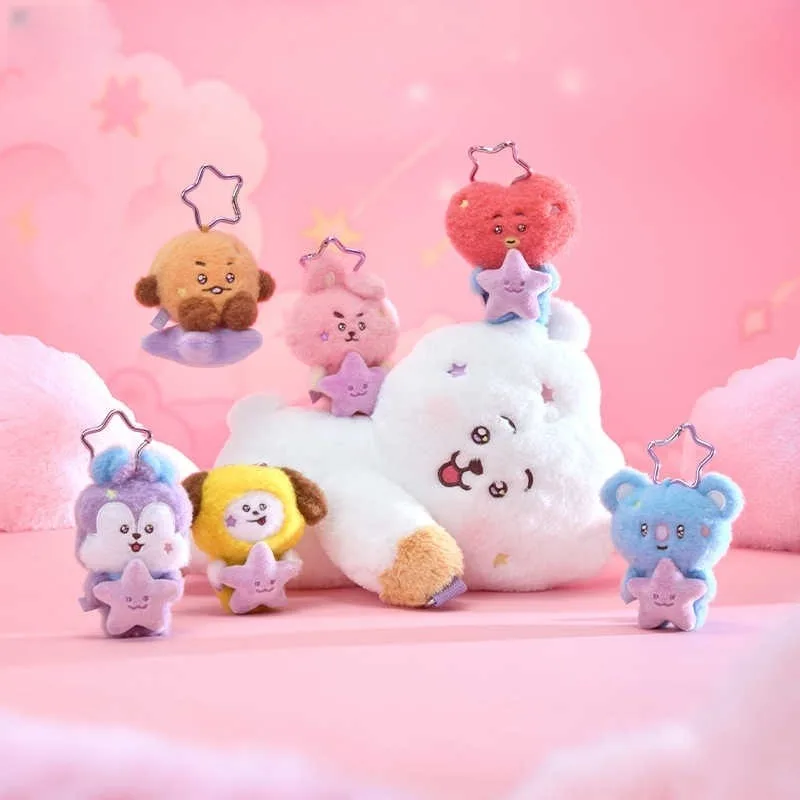 جديد الكرتون لطيف Bt21ed السفر سلسلة تاتا شيمي أفخم دمية عناق نجوم كوكي Rj المفاتيح الفتيات حقيبة قلادة الديكور اللعب هدية