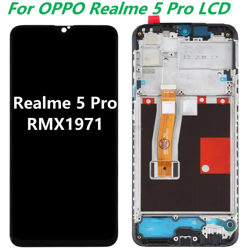 Original 6.3'' LCD For OPPO Realme 5 Pro LCD Display Touch Panel Screen Sensor Assembly For Realme 5 Pro RMX1971 LCD With Frame