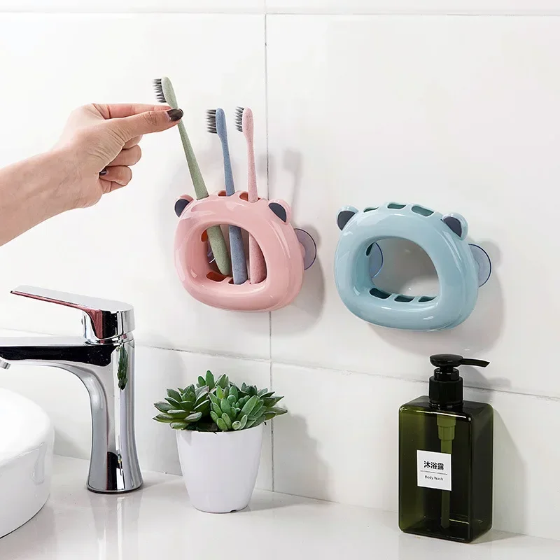 Toothbrush Holder Bathroom Storage Rack Home Improvement Plastic Shelf WC Organizer Accessories Kit Brackets Home Organization