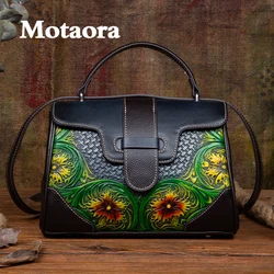 Motadora 2024 borsa da donna in pelle da donna borsa a tracolla Vintage a tracolla retrò floreale borse per telefono Moblie femminile di grande capacità