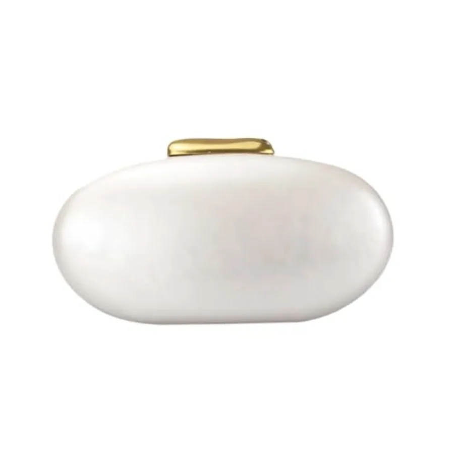 

Shell Acrylic Beaded Purse Egg Shape Evening Clutch Oval Handbag for Women Wedding Party Shoulder Bag