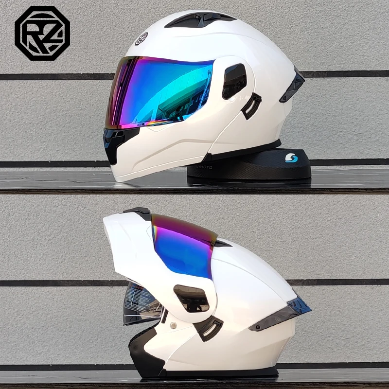 ORZ Personalised Motorcycle Full Face Helmet Men Women Fashion Dual Lens Helmets Motocross Racing Modular Flip Up Casco Moto image 5