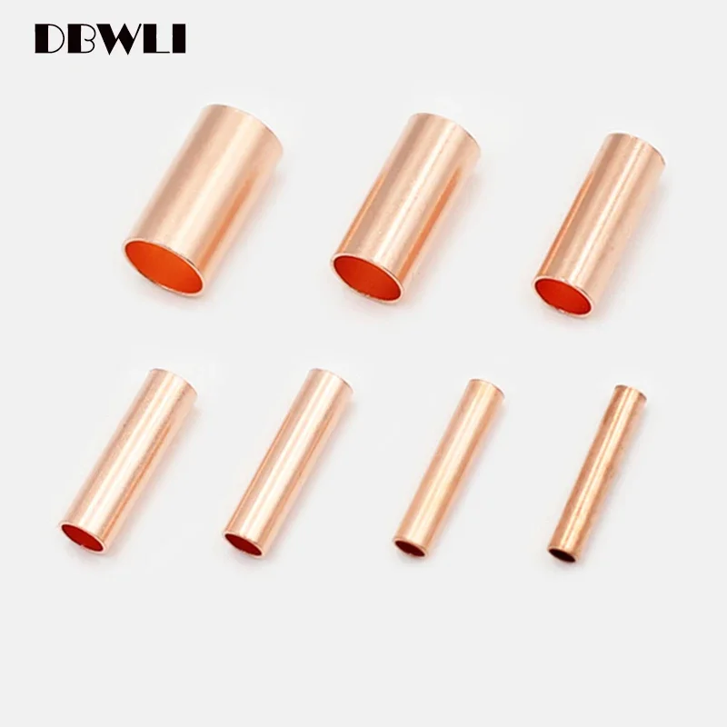 100PCS GT Copper Connecting Pipe Wire Joint Small Copper Tube  Connection Tube Wire Connector