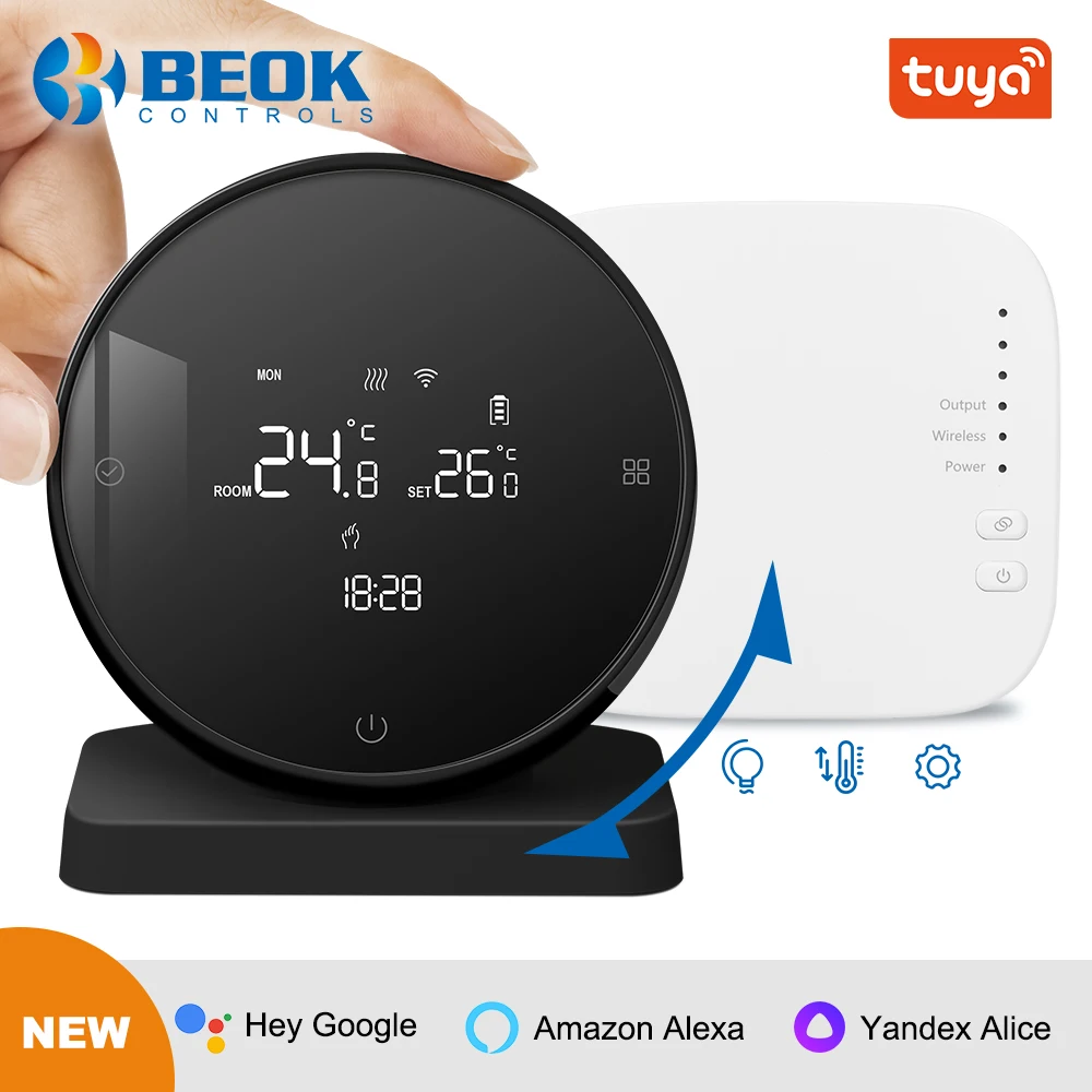 

Beok Tuya RF Smart Wireless Thermostat for Gas Boiler Heating Wifi Programmable Temperature Controller Alexa Google Home