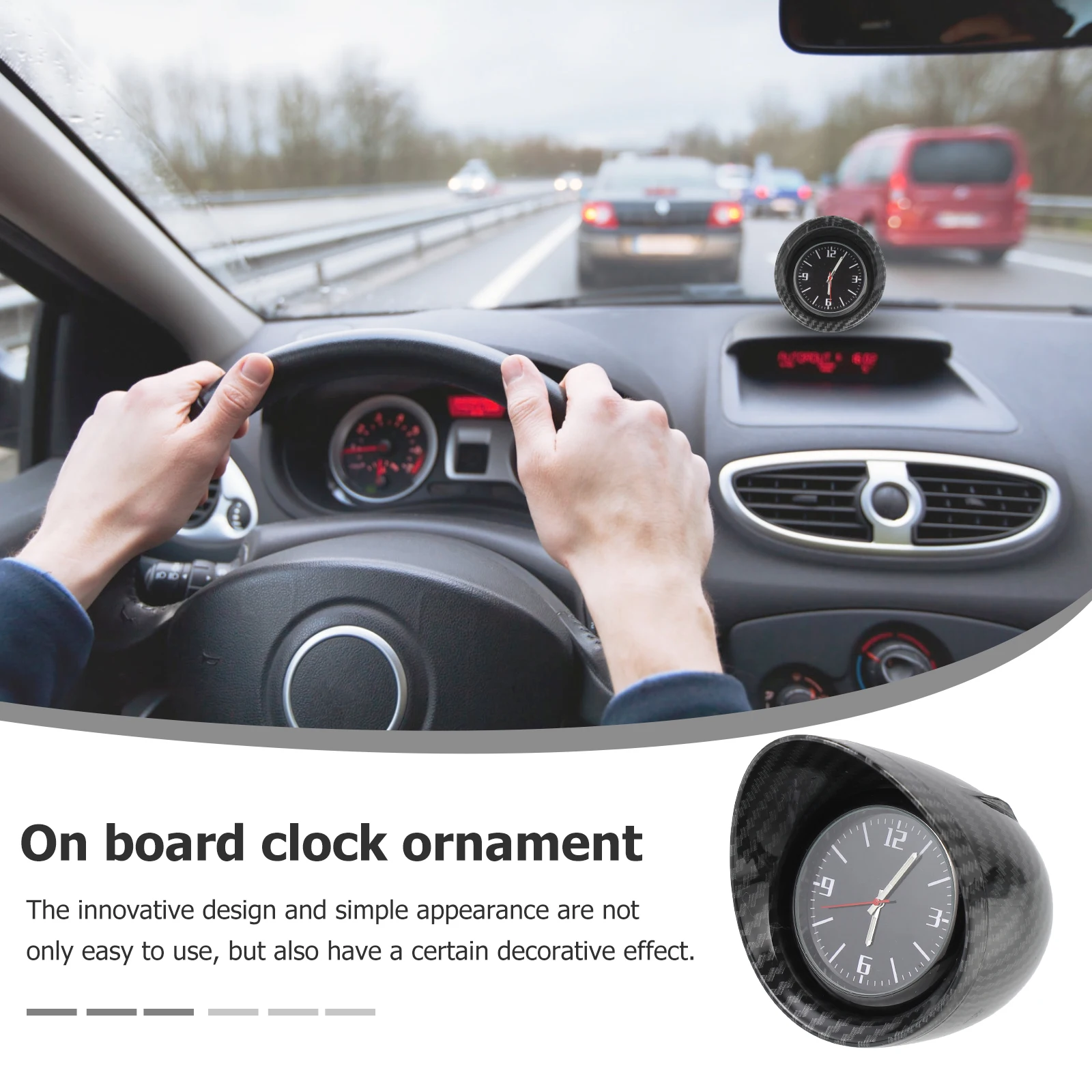 

Car Clock Dashboard Quartz Luminous Universal Auto Accessory Vehicle Decor Safe Durable Materials Stable Performance