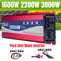 Pure Sine Wave Inverter DC 12V 24V To AC 110V 220V Voltage 1600W 2200W 3000W Transformer Power Converter Solar Car Inverter