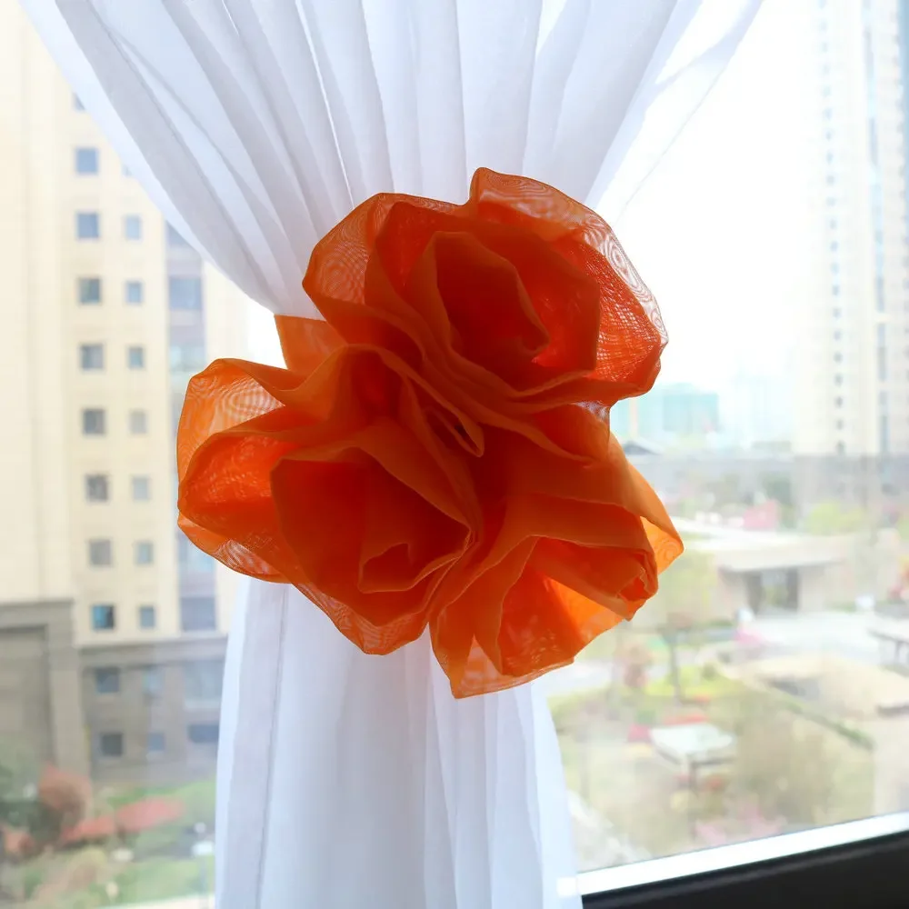 Stereoscopic Flowers Style Voile Window Drapes, Sheer, Kitchen, Bedroom, Living Room